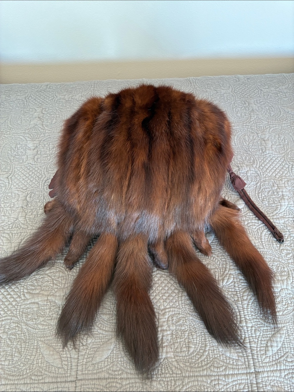 Vintage Brown mink fur muff
